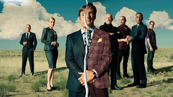 Jimmy is torn between staying Jimmy and giving in to being Saul Goodman in Better Call Saul, courtesy of AMC Studios.