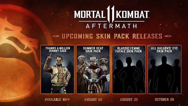 A look at the skins roadmap for MK11, courtesy of NetherRealm Studios.