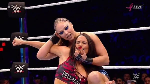 Nikki Bella and Ronda Rousey face of at WWE Evolution 2018