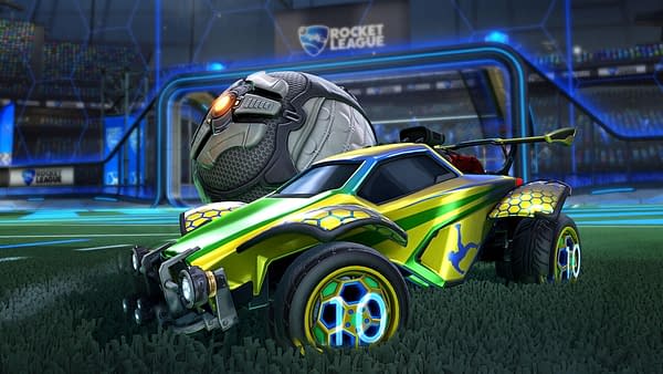 A look at the Pelé' skin in the game, courtesy of Psyonix. A look at the Pelé' skin in the game, courtesy of Psyonix.