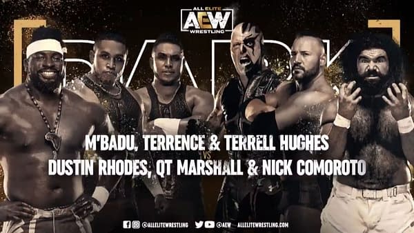 On AEW Dark next Tuesday, M'Badu teams with TNT to take on Dustin Rhodes, QT Marshall, and Nick Comoroto