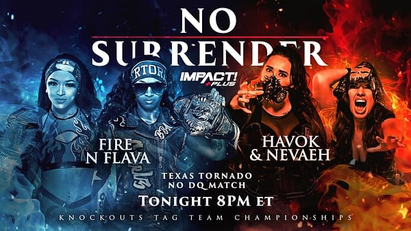 Impact No Surrender Match Graphic for Fire N' Flava vs. Havok and Nevah for the Knockouts Tag Team Championships