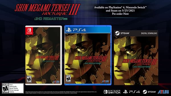 A look at the packaging for all three releases on Steam, Nintendo Switch, and PS4. Courtesy of Atlus.