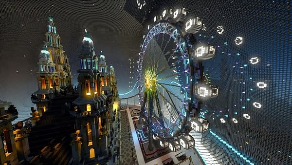 I just wanna ride that massive Minecraft Ferris wheel, courtesy of Nvidia.