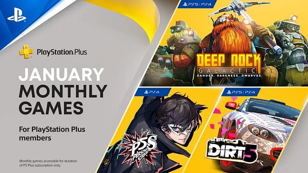 The three games coming to PlayStation Plus in January 2022, courtesy of Sony.