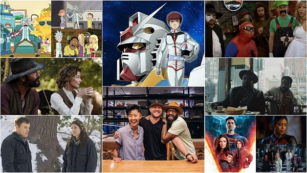 Images (Screencaps): Adult Swim's Rick and Morty; The CW's Superman & Lois, Batwoman, and DC's Legends of Tomorrow; Gundam; FXX's It's Always Sunny in Philadelphia; Showtime's Dexter, Paramount+'s 1883; truTV's Fast Foodies; FX's Atlanta 1883