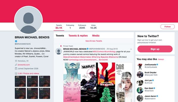 Bendis Wrests Control of Twitter from Hackers After 3-Hour Ordeal