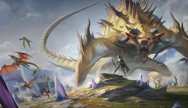 Wizards of the Coast's promotional art for Magic: The Gathering's set Ikoria: Lair of Behemoths.