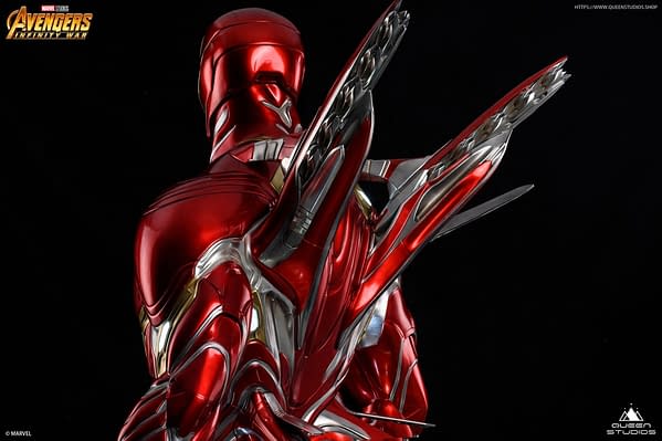 Iron Man Mark 50 Armor Gets New Life-Size Statue from Queen Studios