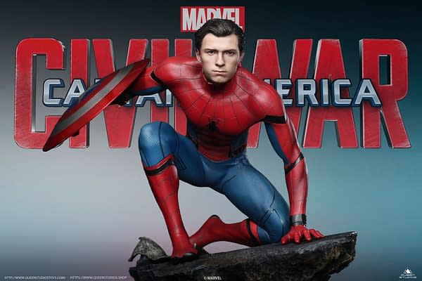 Spider-Man Dons Captain America's Shield in New Queen Studios Statue