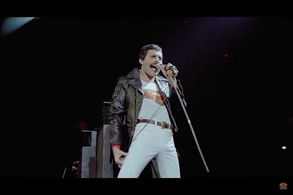 Screencap of Queen - We Will Rock You (Fast) - Live at Montreal by Queen's official YouTube page.
