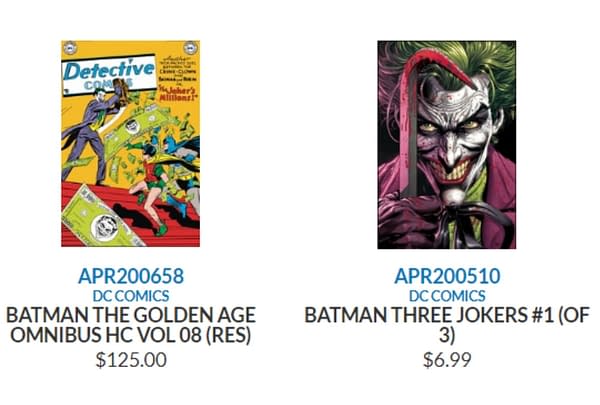 Diamond Removes GEM from Three Jokers and Other DC Comics.