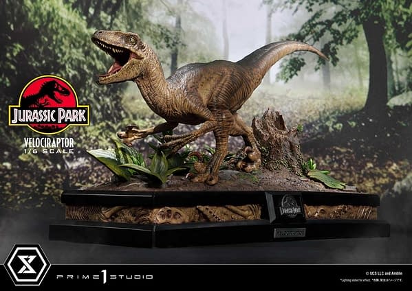 Jurassic Park Velociraptor Attack Captured with Prime 1 Studio