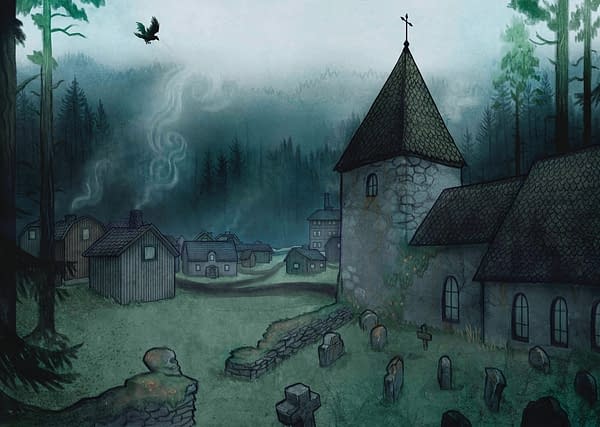 An image depicting a new, standalone mystery within Vaesen: A Wicked Secret, a new RPG book by Free League Publishing for their system, Vaesen.