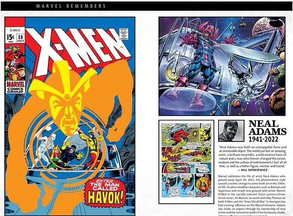 Marvel Comics' Tributes To George Perez & Neal Adams, Today
