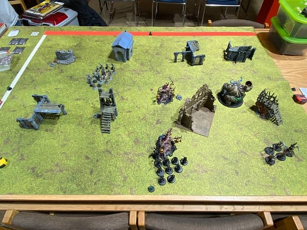 The battlefield before the rise of the Soulblight. Photo credit: Josh Nelson, taken during a Path To Glory campaign for Age of Sigmar, the fantasy wargame by Games Workshop.
