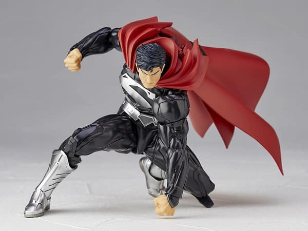 New 52 Superman Makes his Landing with Black Suit Revoltech Figure 