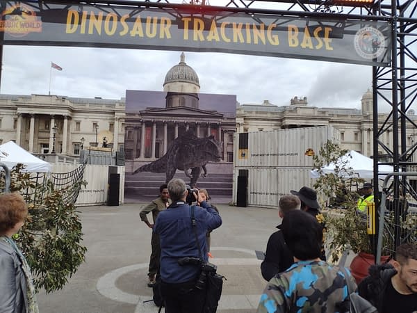 Jurassic World Dominion at London's Trafalgar Squar