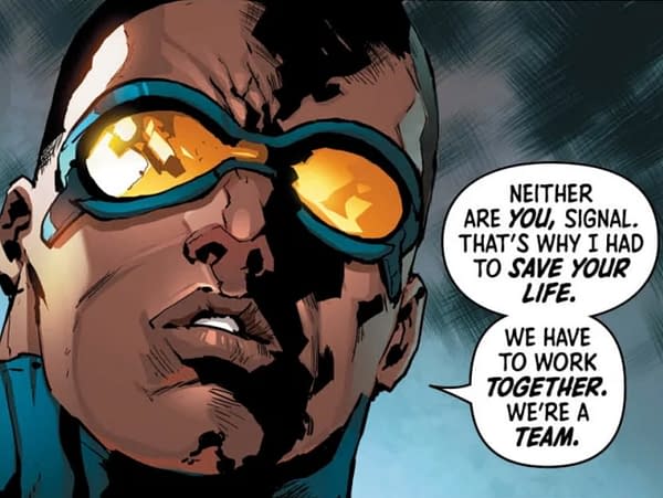 Signal Has a Problem With Black Lightning in This Batman and The Outsiders #1 Preview