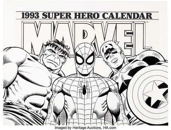 Awesome 1993 Marvel Calendar Art By John Romita Sr. Up For Auction