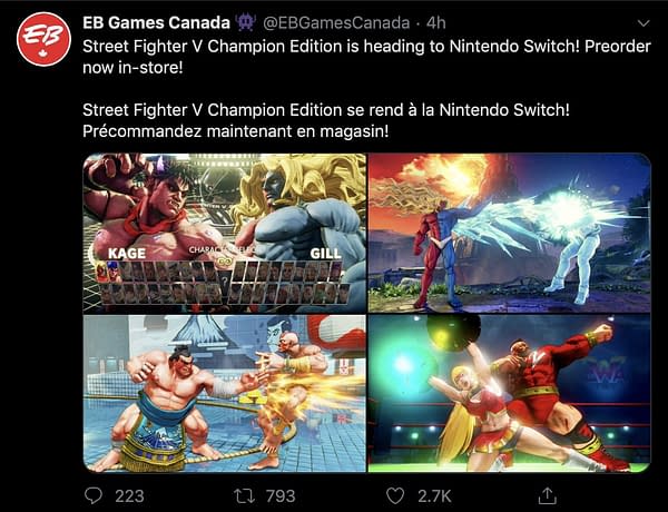 Rumor Street Fighter V Champion Edition Could Be Coming To Switch