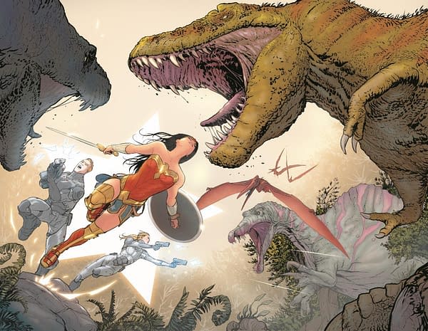 Diana Vs Dinosaurs in Mariko Tamaki and Mikel Janin's Wonder Woman .