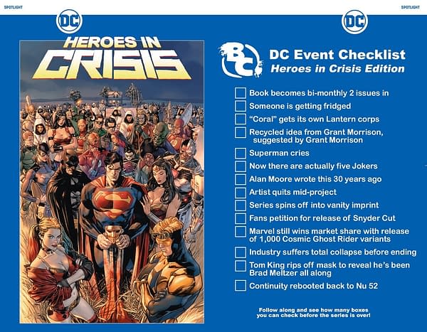 Follow Along with Heroes in Crisis with Bleeding Cool's DC Event Checklist