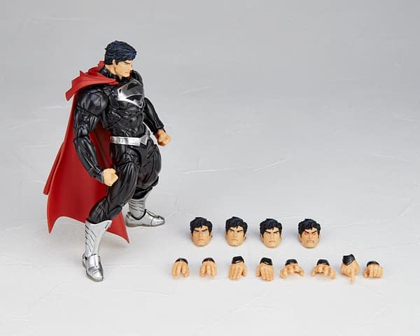 New 52 Superman Makes his Landing with Black Suit Revoltech Figure 