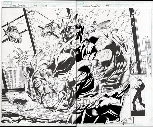 Mark Bagley Ultimate Spider-Man Double Spread Auction On Comic Connect