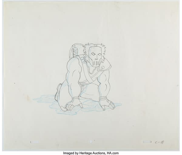 TMNT Casey Jones Production Cel and Animation Drawing Group of 5. Credit: Heritage
