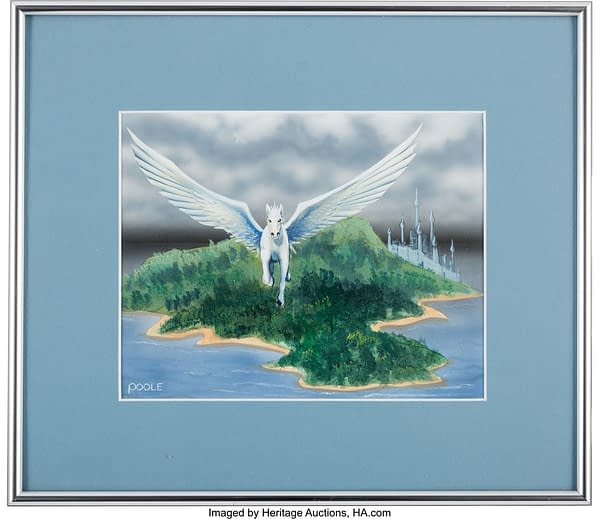 A shot of the framed art for Island Sanctuary, painted by Mark Poole for the iconic Magic: The Gathering card from the Limited Editon Alpha set. Currently available at auction on Heritage Auctions' website.