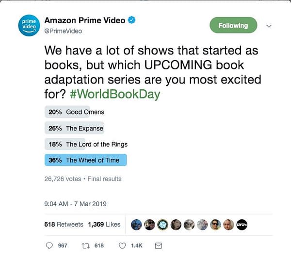 'Wheel of Time' Tops Amazon's Viewers Most-Excited Book-Based Series Poll