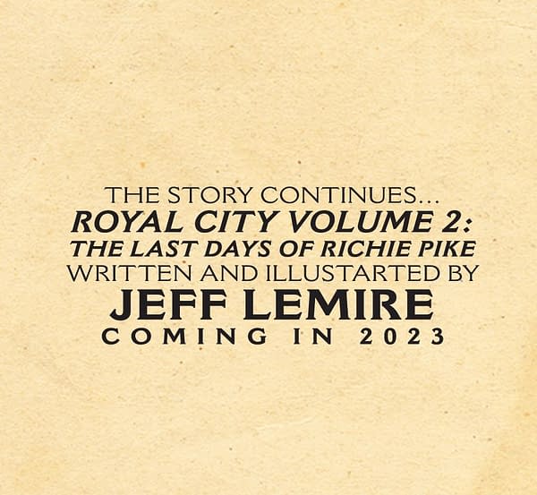 Jeff Lemire brings Royal City back to 2023