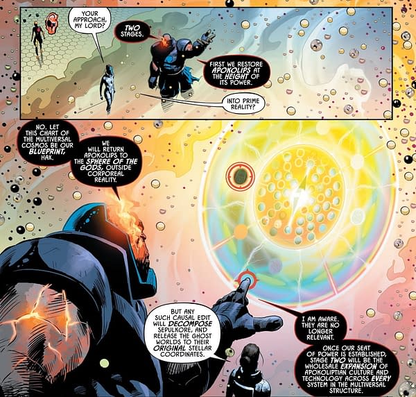 The DC Multiverse As Seen By Maxwell Lord, Darkseid and The Trinity