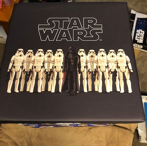 STAR WARS Storage Ottoman Folding Bin Box Featuring Vintage Action Figures Toys 