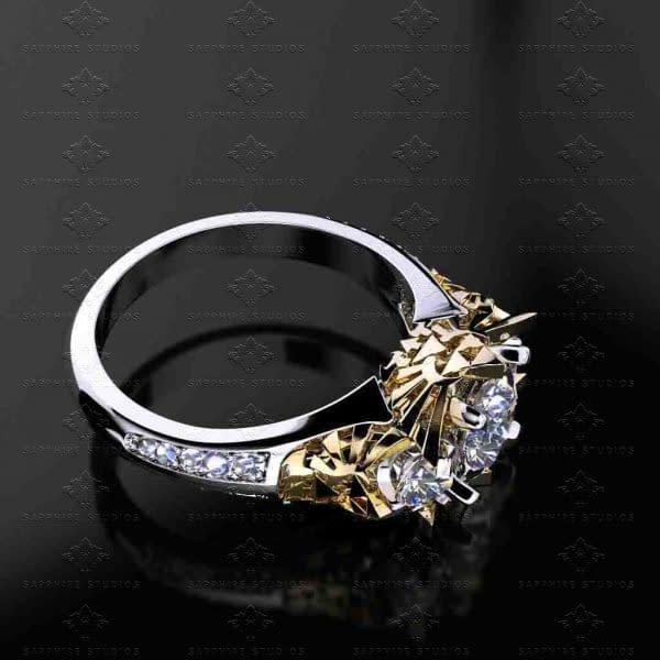 Sarcred 1.90ct trio Triforce Inspired Zelda Ring