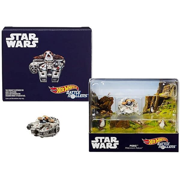 Mattel SDCC Exclusive Star Wars Porg Millennium Falcon Hot Wheels Set