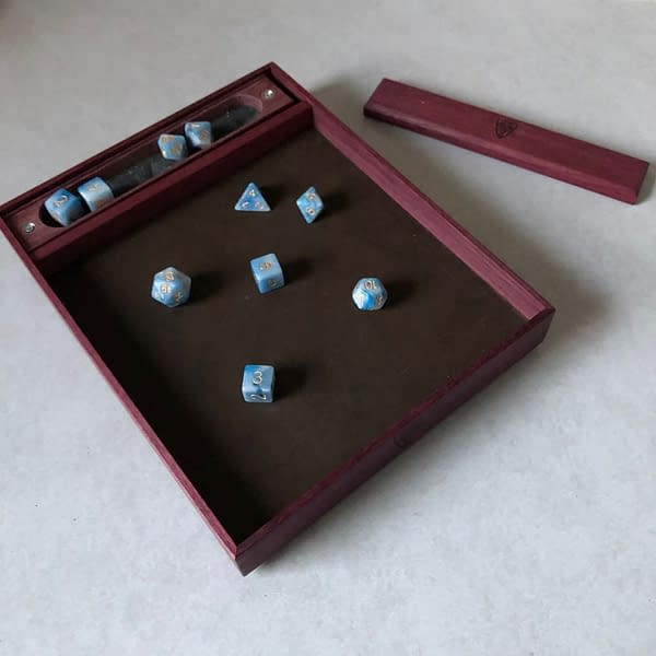 Review Wyrmwood Purpleheart Dice Tray and Dice Vault