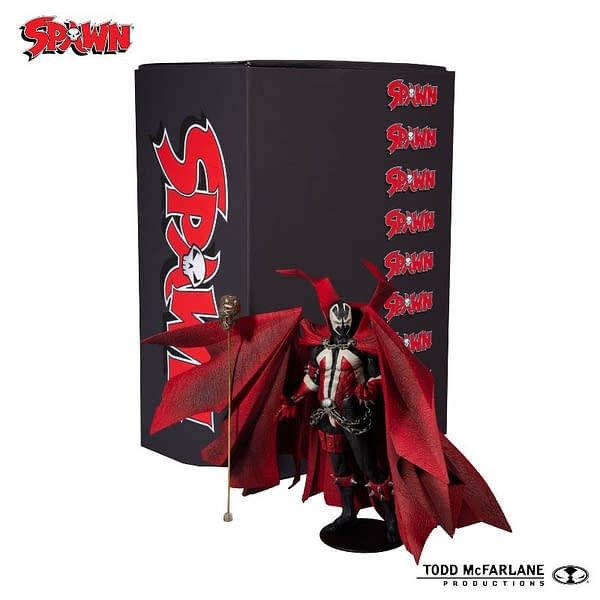 The case for the remastered Spawn action figure featured in Todd McFarlane's new Kickstarter.