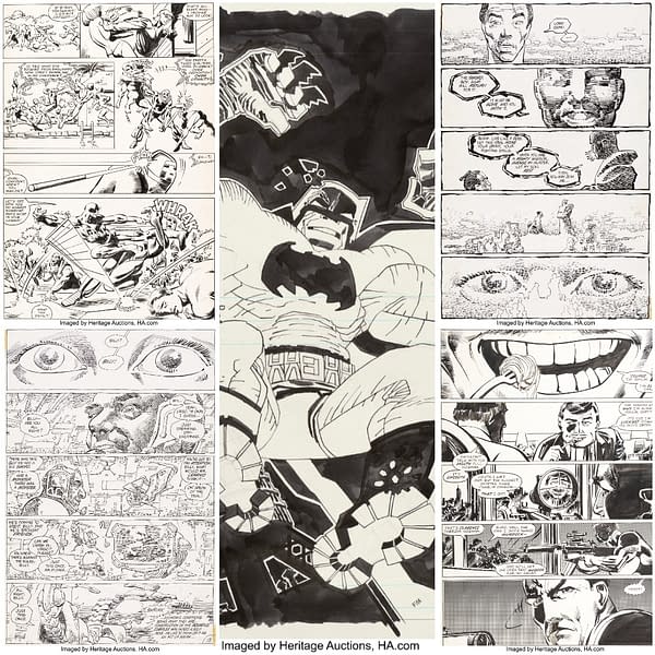 Five Pages Of Frank Miller Original Artwork- Batman, Ronin, Daredevil