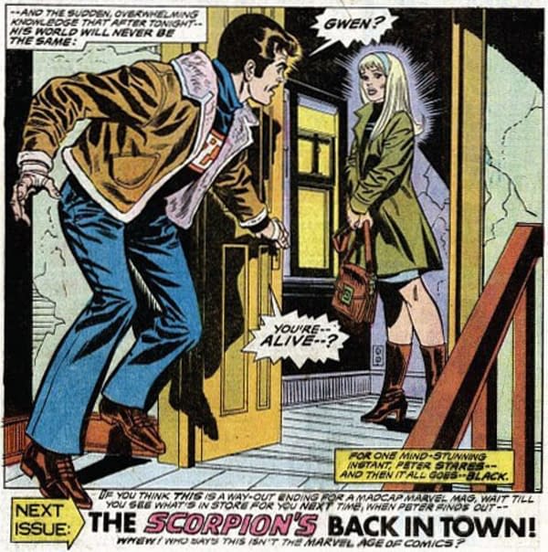 Peter Parker's Original Response to the Return of Gwen Stacy.