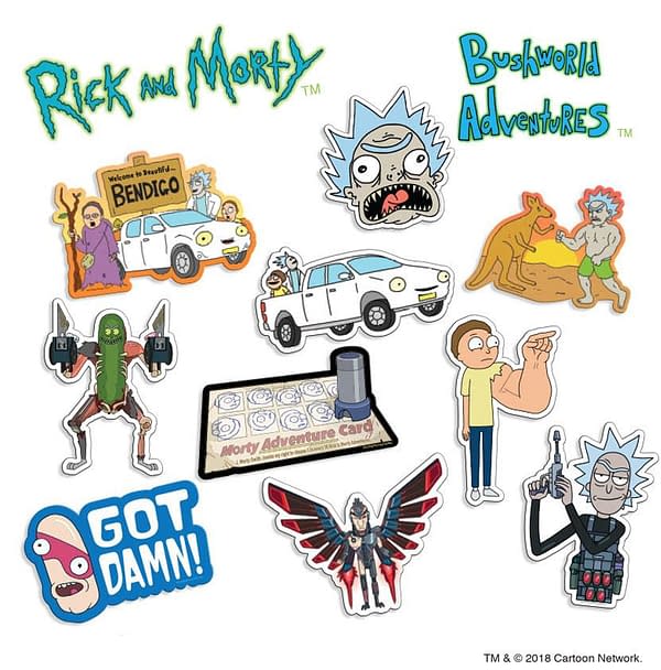 Rick and Morty Bushland Adventures Die Cut Sticker Pack SDCC Hot Properties