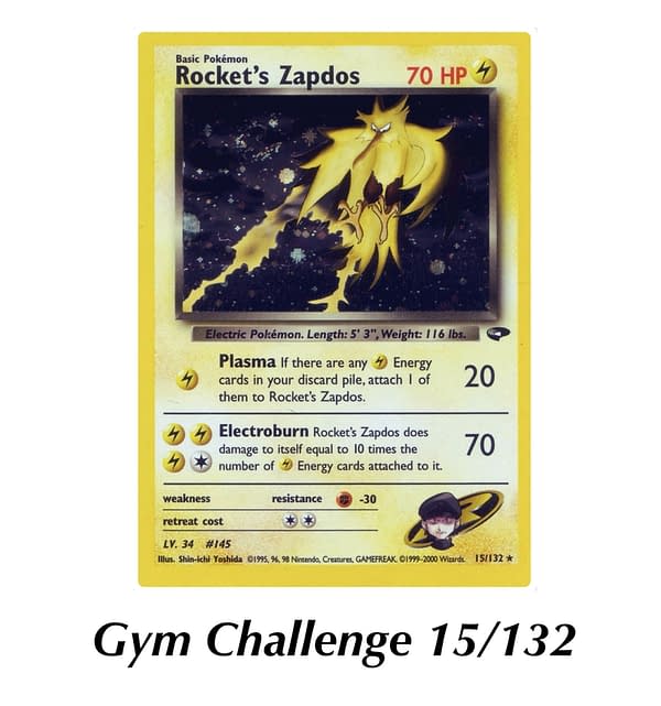 Gym Challenge Zapdos Pokémon card. Credit: WOTC
