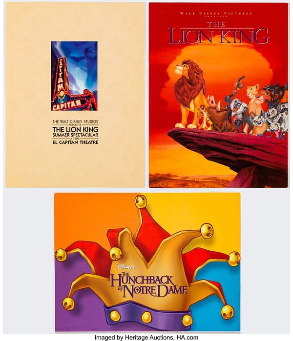 The Lion King and The Hunchback of Notre Dame Assorted Press Material Group of 7 (Walt Disney, c. 1990s). Credit: Heritage Auctions
