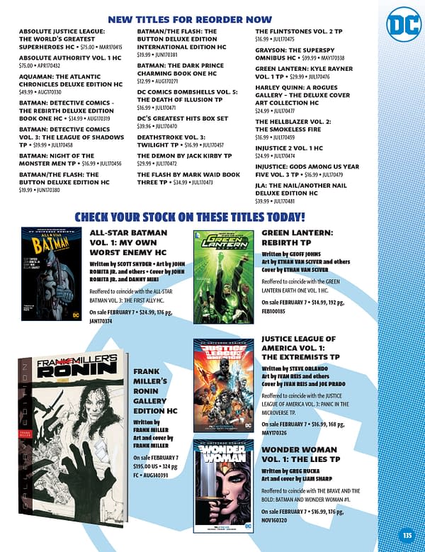 DC Comics Previews Catalogue For February 2018 Solicits