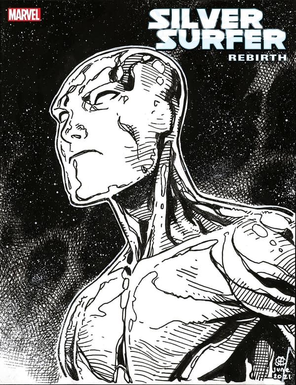 Cover image for SILVER SURFER REBIRTH 1 CHEUNG HEADSHOT SKETCH VARIANT