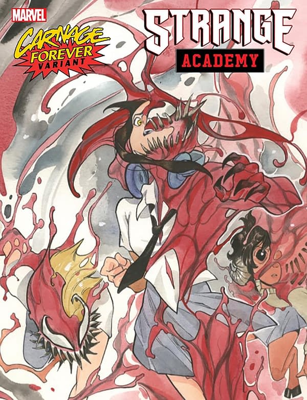 Cover image for STRANGE ACADEMY 17 MOMOKO CARNAGE FOREVER VARIANT