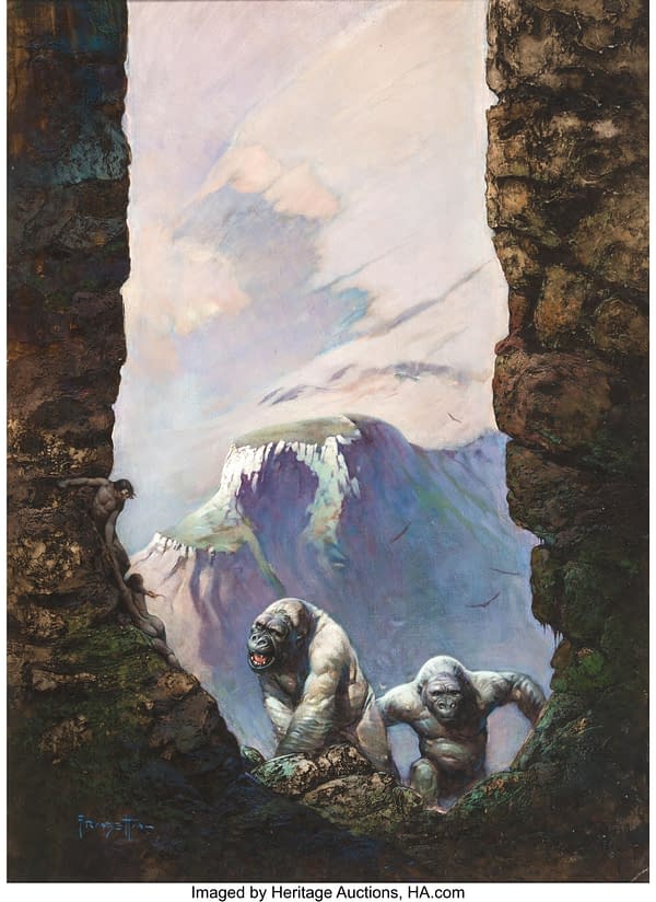 Frank Frazetta's Outlaw World White Apes Painting At Auction And More