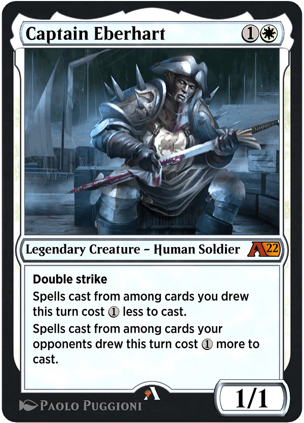 Captain Eberhart, a new card for Magic: The Gathering's new Alchemy format.