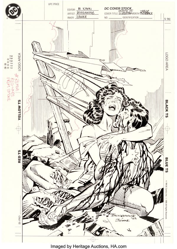 Death Of Superman Trade Paperback Original Art Sells For Over $200,000